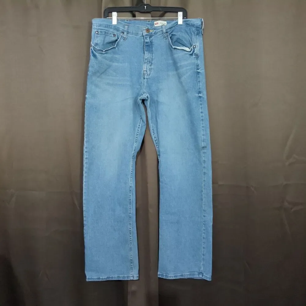 Wrangler Jeans Mens 36 X 32 Relaxed Boot Western Stretch Medium Wash Blue Denim